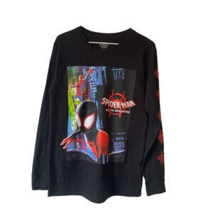Spider-Man Into The Spiderverse‎ Men's Sm Black Long Sleeve Graphic T-Shirt